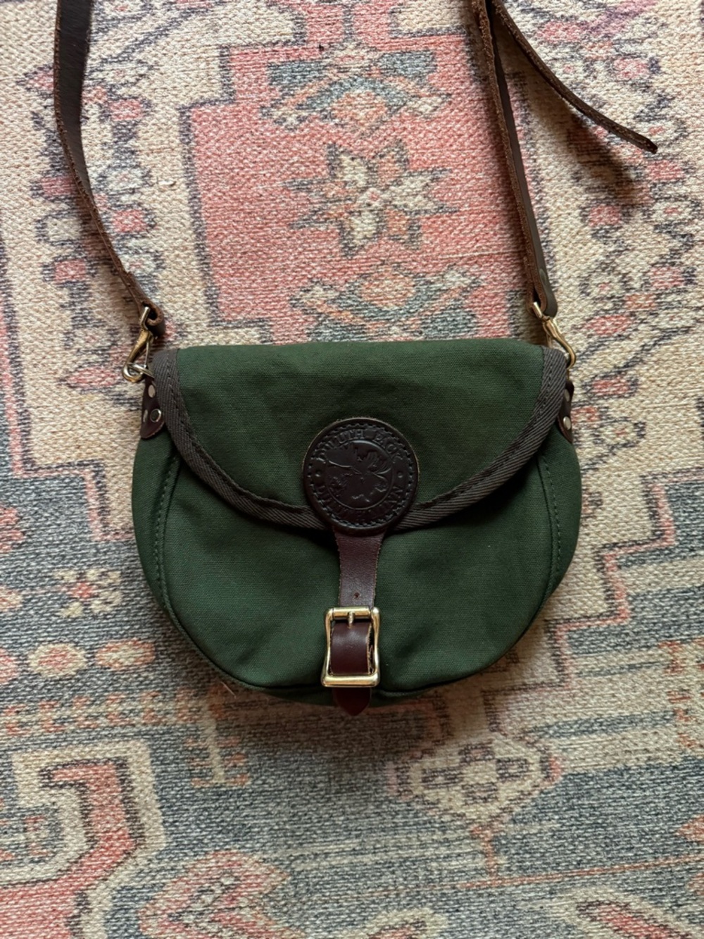 Duluth Pack Shell Purse Olive Canvas Leather Crossbody Made in USA